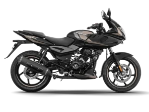 bajaj pulsar 220f relaunch side look with black and grey colour without background