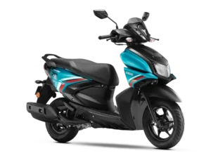 scooty yamaha ray zr cyan blue colour drum model no background with alloy wheel