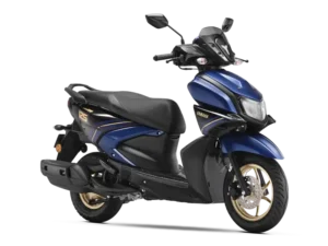 scooty yamaha ray zr dark matte blue colour drum model no background with alloy wheel