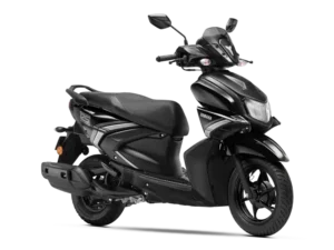 Scooty Yamaha Ray ZR metallic black colour drum model no background with alloy wheel