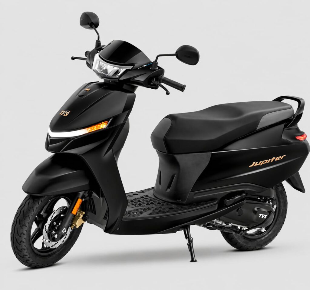 tvs jupiter 110 on road price with fuel injector black