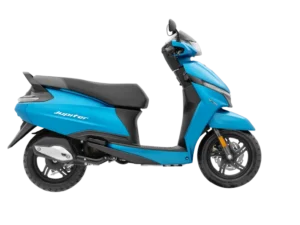TVS Jupiter 110 milege Dawn Blue Matte colour disc brake alloy wheels
