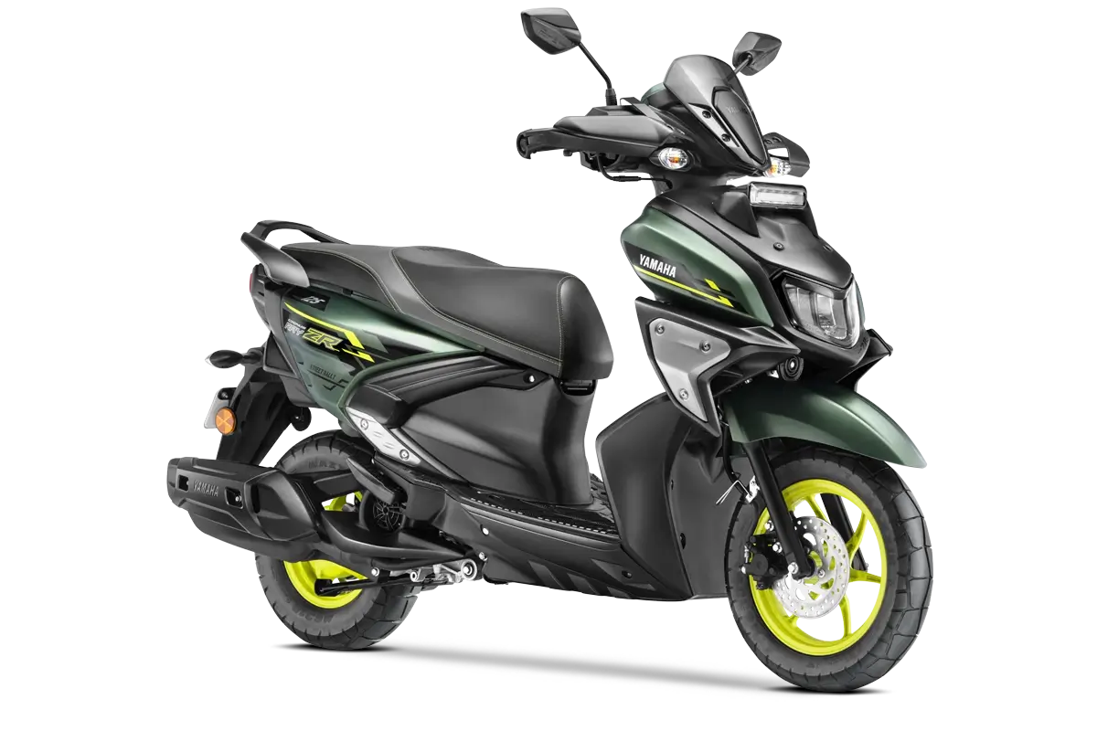 yamaha ray zr 125 street rally price matte green colour no background alloy disc