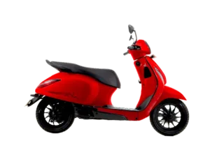 bajaj chetak electric scooter 3001 racing red colour with alloy wheels no background