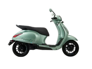 bajaj chetak electric scooter pista green colour with alloy wheels front disc no background