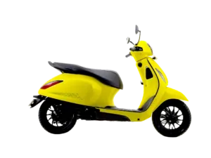 bajaj chetak electric scooter with alloy wheels lime yellow colour no background