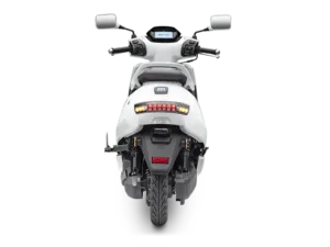 tvs iqube electric scooter pearl white colour back view