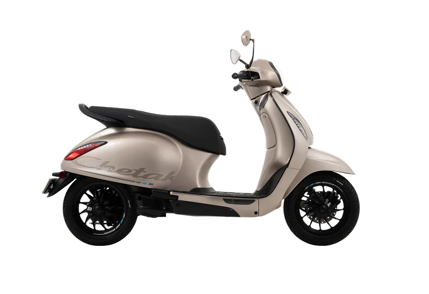 bajaj chetak electric scooter hazelnut colour with alloy wheels front disc no background
