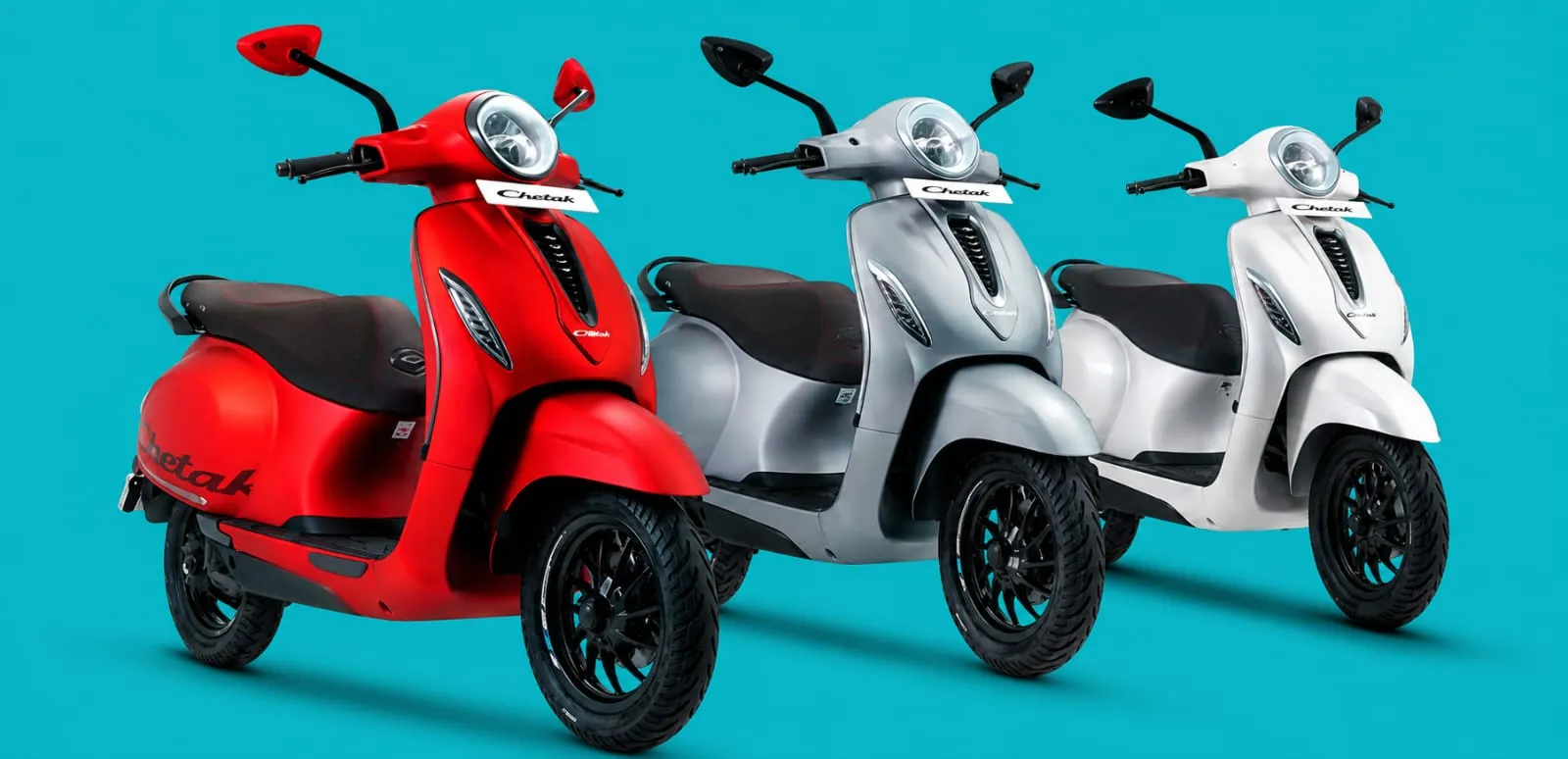 chetak electric scooter cons 3 colour red grey white